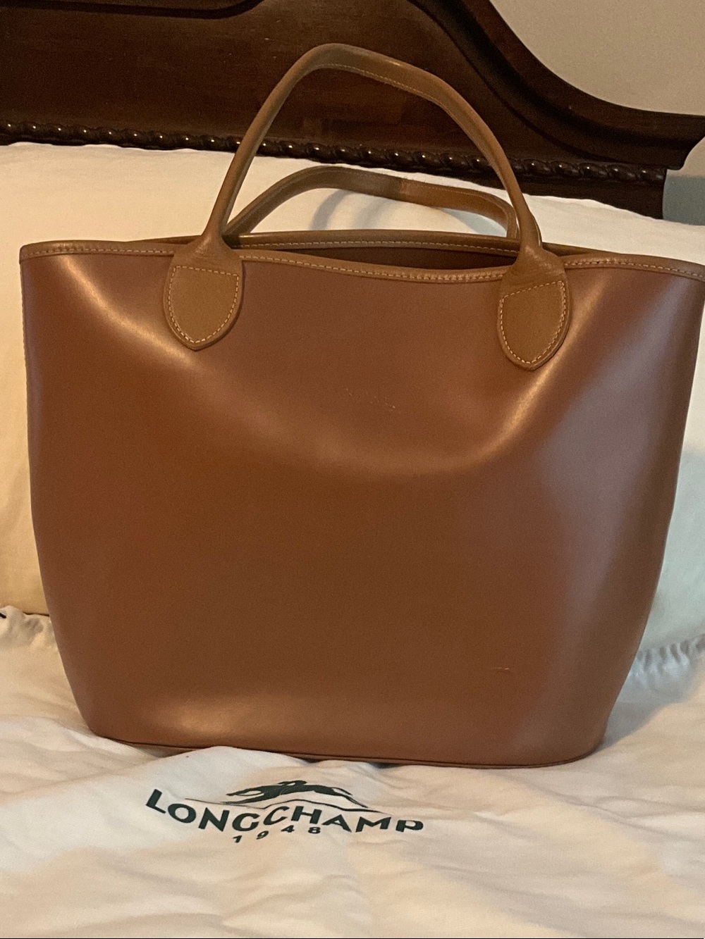 Longchamp Brown Leather Tote Bag